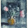 Tulips in Orange Vase